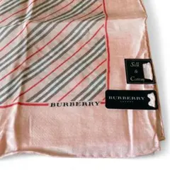 BURBERRY ピンク チェック スカーフ　ノバチェック　シルク　バーバリー