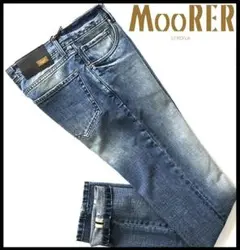 新品 ムーレー MOORER 日本生地/ハンドメイドヴィンテージ加工デニム
