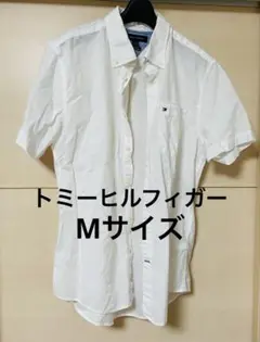 トミーヒルフィガー　半袖シャツ　 Mサイズ 白　ホワイト　ワンポイント