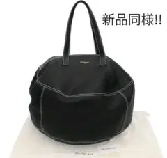 R1669 新同!! バレンシアガ レザー ラウンド デザイン ボストンバッグ