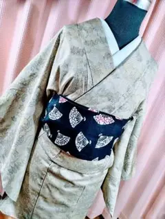 (や)紬のお着物　袷　薄く柔らか　身丈160 裄丈64