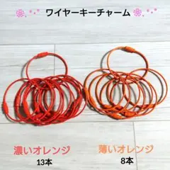 ✤綺麗なオレンジのワイヤーキーチェーンセット (計21本)になります