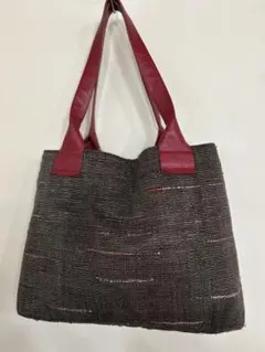 宗像ムウジュ　トートバッグ ブラウンと赤