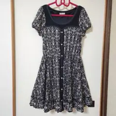アクシーズファム☆ミニワンピース☆クラシカル☆ダマスク柄☆ブラック