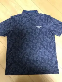 Callaway ネイビー 花柄 ゴルフシャツ LLサイズ 極美品
