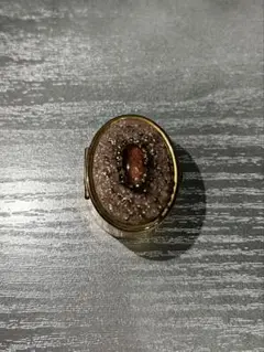 【美品】アメジスト調 オーバル型 ヴィンテージアクセサリーケース