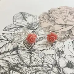バラ 薔薇 樹脂イヤリング