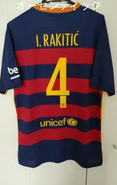 2014/15 バルセロナ＃4 ラキティッチ ユニフォーム M尺码サイズ 2014/15 バルセロナ＃4 ラキティッチ ユニフォームM - メルカリ