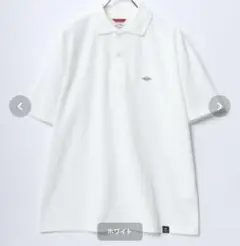 BALL 鹿の子　ワンポイント　ワッペン付きポロシャツ ホワイト