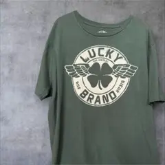 【LUCKY BRAND】 Tシャツ ダークグリーン　XL 古着　海外