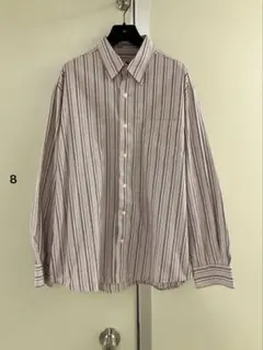 【Eddie Bauer】PINK マルチ ストライプ レギュラーカラー シャツ