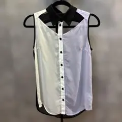 GYDA ノースリーブシフォンシャツ・レース襟