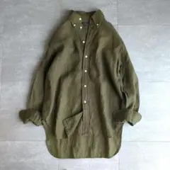 ポロラルフローレン　リネン　麻　シャツ　長袖　ボタンダウン　ブラウス