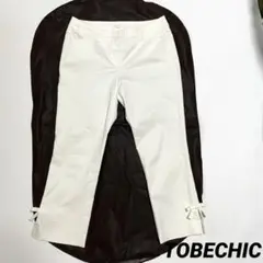 TO BE CHIC クロップドパンツ　白　リボン　大きいサイズ　40