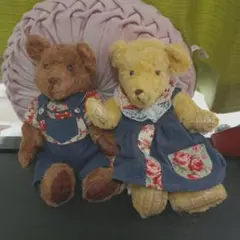 手作りクマぬいぐるみ 2体セット