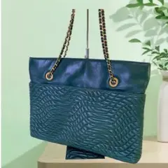 genuine Leather イタリア製 キルトン レザー チェーンショルダー