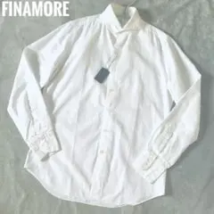 未使用 フィナモレ カッタウェイシャツ ストライプ コットン イタリア製