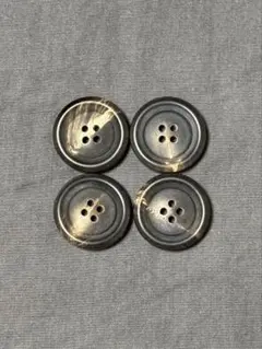 高級ボタン ブラック〜ブラウン マーブル 22mm 4個　本水牛ボタン