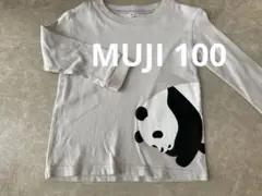 無印良品　ライトグレーパンダプリント長袖カットソー　トレーナー　 100