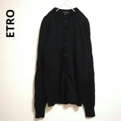 ETRO ブラックニットカーディガン ウォッシャブル イタリア製