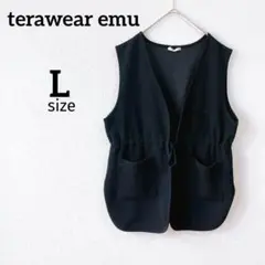 Z◇terawear emu しまむら◇キルトベスト ジレ 羽織り 黒 お洒落