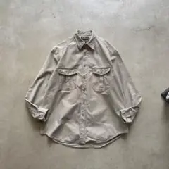 90s Eddie Bauer コットン 長袖 サファリ シャツ M