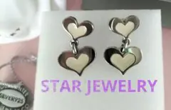 スタージュエリーピアス ホワイトハート シルバー ハートピアス プレゼント