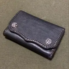 bizarre ビザール　レザー三つ折り財布　シルバー925コンチョ付き