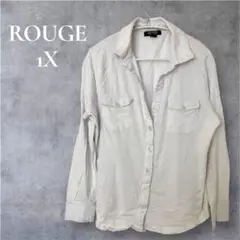 【お値引き歓迎】ROUGE 1X ホワイト ボタンアップシャツ 作業着 長袖