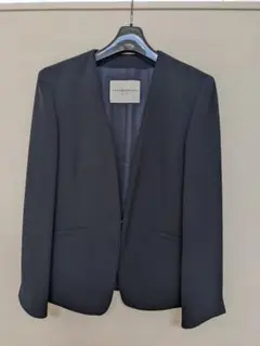 【美品】Ballsey ドライダブルクロス ノーカラージャケット　ネイビー34