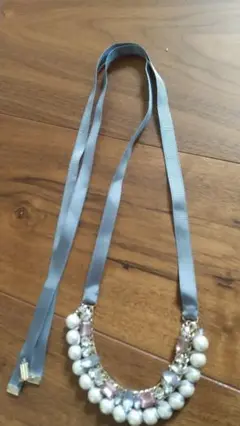 美品　LANVIN　パールネックレス　ビジュー LANVIN en Bleu - ランバンオンブルー☆チュールリボン&パール