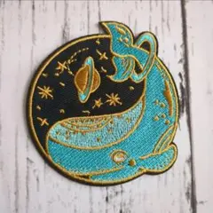 くじら 惑星 宇宙 アイロンワッペン