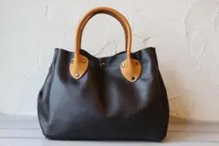 トートバッグ ブラウン系 型押し レザー 軽量 ハンドメイド 8110