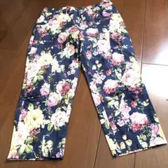 サブリナパンツ スキニーパンツ スパッツ 花柄 バラ ミセス シニア 7部丈