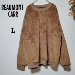【BEAUMONT CARR】メンズ/フリース/L/古着/ボアスウェット/茶色
