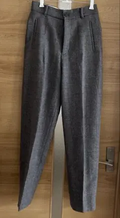 ユニクロ UNIQLO x INES ウールワイドパンツ　グレー　W61