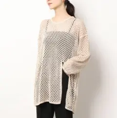 CHIGNON メッシュ編みスリットプルオーバー
