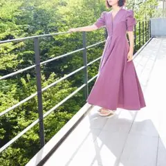 Takako Shirasawa×IENAサッカーフレアワンピース　パープル