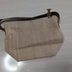 リネン トートバッグ レザー ストラップ