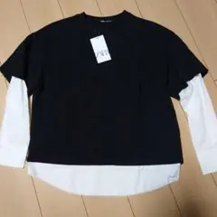 【新品未使用】ZARA/ザラ　スウェットシャツ　ロンT　重ね着風　長袖