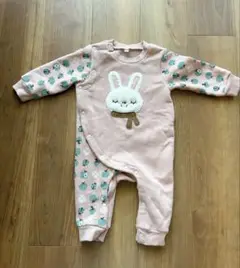 ウサギ刺繍カバーオール 80cm