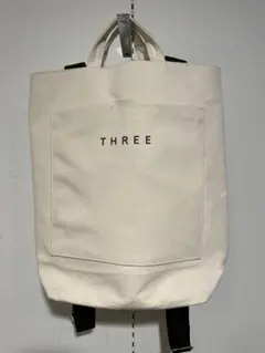 THREE ホワイト トートバッグ