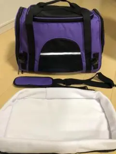 新品/未使用 ペットキャリー バッグ パープル 犬 猫 マット付き 通気性