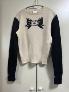 シャネル CCマークカメリアリボン カシミアセーター