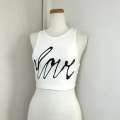 DIVIDED H&M プリント クロップドトップ XS