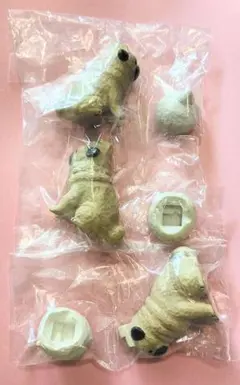 あかねの木彫り アヒルと犬 パグ ３体セット