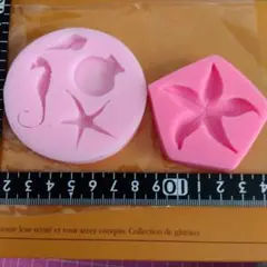 シリコンモールド　貝殻とヒトデ　アロマストーン　石鹸　キャンドル　チョコ　製菓