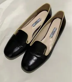 プラダ PRADA フラットシューズ 24cm ブラック 黒