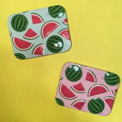★ すいかミニ缶 (ピンク ＆ グリーン)