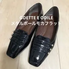 ODETTE E ODILE メタルボールモカフラット ブラック　23cm